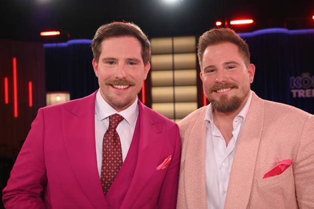 Entertainers Dennis and Benni Wolter as guests on the WDR talk show Kölner Treff