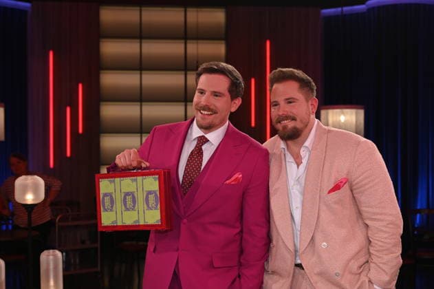 Entertainers Dennis and Benni Wolter as guests on the WDR talk show Kölner Treff
