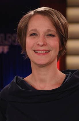 Austrian author Barbara Pachl Eberhart, who lost her family in a car accident and came to terms with the loss in a book Vier minus drei (Four minus Three), which is now being made into a film, as a guest on the WDR talk show Kölner Treff.