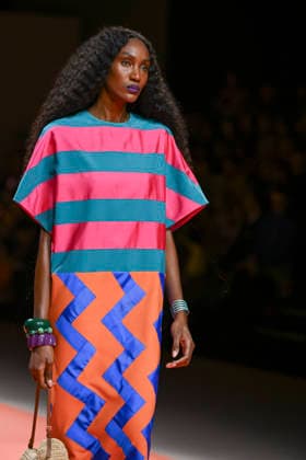 Agatha Ruiz de la Prada - Mercedes-Benz Fashion Week Madrid - 20 Mar 2026 A model walks the runway wearing a design by Agatha Ruiz de la Prada during the Mercedes-Benz Fashion Week de Madrid in IFEMA. Madrid Spain Copyright: xAtilanoxGarciax xSOPAxImagesx photos09586