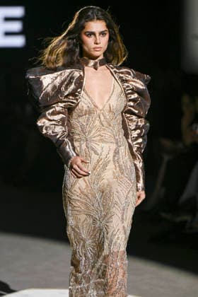 Malne - Mercedes-Benz Fashion Week Madrid - 20 Mar 2026 A model walks the runway wearing a design by Malne during the Mercedes-Benz Fashion Week de Madrid in IFEMA. Madrid Spain Copyright: xAtilanoxGarciax xSOPAxImagesx photos09830