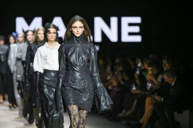 Malne - Mercedes-Benz Fashion Week Madrid - 20 Mar 2026 A model walks the runway wearing a design by Malne during the Mercedes-Benz Fashion Week de Madrid in IFEMA. Madrid Spain Copyright: xAtilanoxGarciax xSOPAxImagesx photos09838