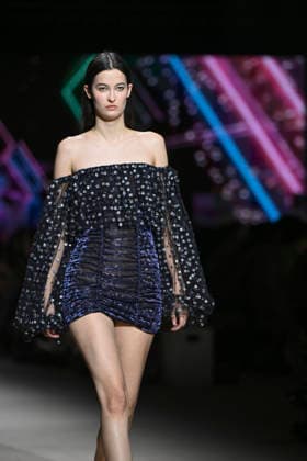 Custo - Mercedes-Benz Fashion Week Madrid - 20 Mar 2026 A model walks the runway wearing a design by Custo during the Mercedes-Benz Fashion Week de Madrid in IFEMA. Madrid Spain Copyright: xAtilanoxGarciax xSOPAxImagesx photos09791