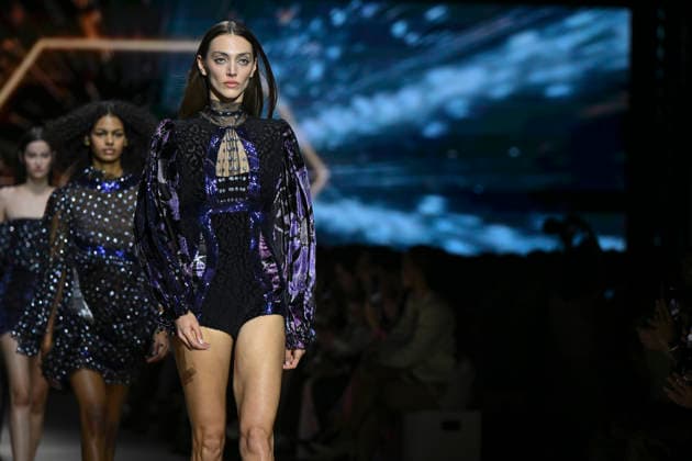 Custo - Mercedes-Benz Fashion Week Madrid - 20 Mar 2026 A model walks the runway wearing a design by Custo during the Mercedes-Benz Fashion Week de Madrid in IFEMA. Madrid Spain Copyright: xAtilanoxGarciax xSOPAxImagesx photos09794