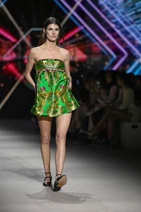 Custo - Mercedes-Benz Fashion Week Madrid - 20 Mar 2026 A model walks the runway wearing a design by Custo during the Mercedes-Benz Fashion Week de Madrid in IFEMA. Madrid Spain Copyright: xAtilanoxGarciax xSOPAxImagesx photos09739