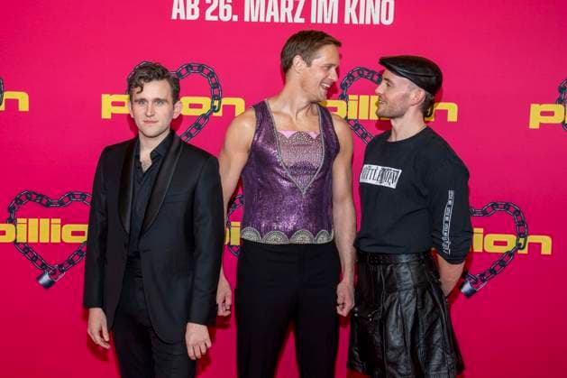 abb Harry Melling, Alexander Skarsgard and Harry Lighton as guests at the movie premiere of Pillion, at Kino International on 20 03 2026 in Berlin Berlin Germany