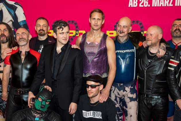 abb Harry Melling, Harry Lighton, Alexander Skarsgard and Gay Bikers Motorcycle Club London as guests at the movie premiere of Pillion, at Kino International on 20 03 2026 in Berlin Berlin Germany