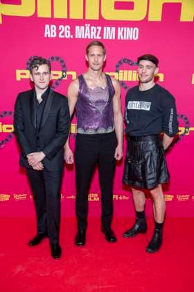 abb Harry Melling, Alexander Skarsgard and Harry Lighton as guests at the movie premiere of Pillion, at Kino International on 20 03 2026 in Berlin Berlin Germany