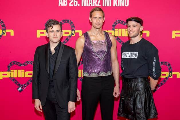 abb Harry Melling, Alexander Skarsgard and Harry Lighton as guests at the movie premiere of Pillion, at Kino International on 20 03 2026 in Berlin Berlin Germany