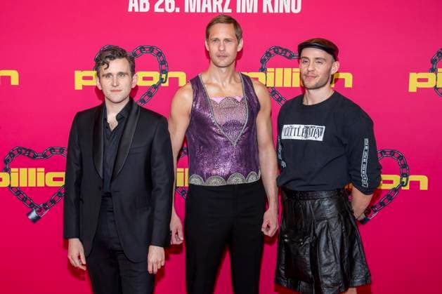 abb Harry Melling, Alexander Skarsgard and Harry Lighton as guests at the movie premiere of Pillion, at Kino International on 20 03 2026 in Berlin Berlin Germany