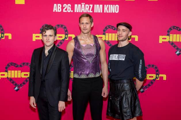abb Harry Melling, Alexander Skarsgard and Harry Lighton as guests at the movie premiere of Pillion, at Kino International on 20 03 2026 in Berlin Berlin Germany