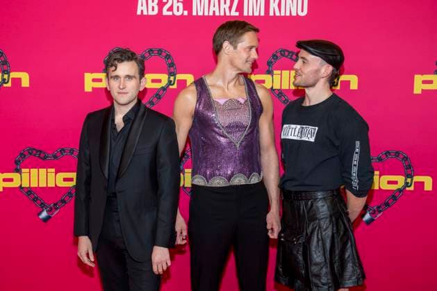 abb Harry Melling, Alexander Skarsgard and Harry Lighton as guests at the movie premiere of Pillion, at Kino International on 20 03 2026 in Berlin Berlin Germany