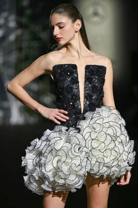 Hannibal Laguna - Mercedes-Benz Fashion Week Madrid in Madrid, Spain - 20 Mar 2026 A model walks the runway wearing a design by Hannibal Laguna during Mercedes-Benz Fashion Week de Madrid in IFEMA. Madrid Spain Copyright: xAtilanoxGarciax xSOPAxImagesx photos09672