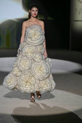 Hannibal Laguna - Mercedes-Benz Fashion Week Madrid in Madrid, Spain - 20 Mar 2026 A model walks the runway wearing a design by Hannibal Laguna during Mercedes-Benz Fashion Week de Madrid in IFEMA. Madrid Spain Copyright: xAtilanoxGarciax xSOPAxImagesx photos09685