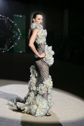 Hannibal Laguna - Mercedes-Benz Fashion Week Madrid in Madrid, Spain - 20 Mar 2026 A model walks the runway wearing a design by Hannibal Laguna during Mercedes-Benz Fashion Week de Madrid in IFEMA. Madrid Spain Copyright: xAtilanoxGarciax xSOPAxImagesx photos09690