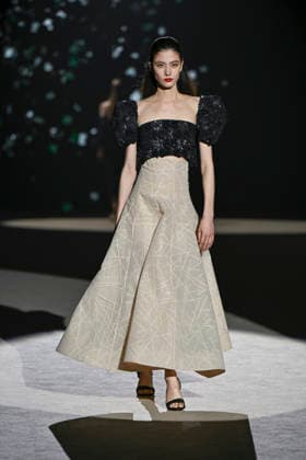 Hannibal Laguna - Mercedes-Benz Fashion Week Madrid in Madrid, Spain - 20 Mar 2026 A model walks the runway wearing a design by Hannibal Laguna during Mercedes-Benz Fashion Week de Madrid in IFEMA. Madrid Spain Copyright: xAtilanoxGarciax xSOPAxImagesx photos09658