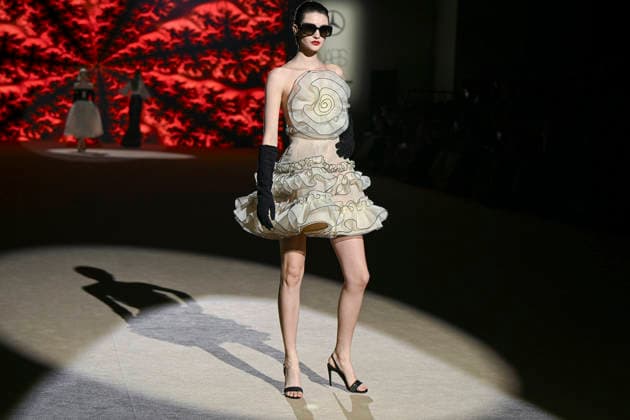 Hannibal Laguna - Mercedes-Benz Fashion Week Madrid in Madrid, Spain - 20 Mar 2026 A model walks the runway wearing a design by Hannibal Laguna during Mercedes-Benz Fashion Week de Madrid in IFEMA. Madrid Spain Copyright: xAtilanoxGarciax xSOPAxImagesx photos09666