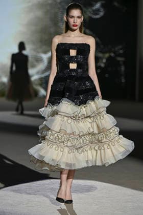Hannibal Laguna - Mercedes-Benz Fashion Week Madrid in Madrid, Spain - 20 Mar 2026 A model walks the runway wearing a design by Hannibal Laguna during Mercedes-Benz Fashion Week de Madrid in IFEMA. Madrid Spain Copyright: xAtilanoxGarciax xSOPAxImagesx photos09668
