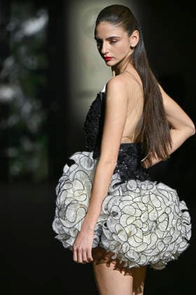 Hannibal Laguna - Mercedes-Benz Fashion Week Madrid in Madrid, Spain - 20 Mar 2026 A model walks the runway wearing a design by Hannibal Laguna during Mercedes-Benz Fashion Week de Madrid in IFEMA. Madrid Spain Copyright: xAtilanoxGarciax xSOPAxImagesx photos09674