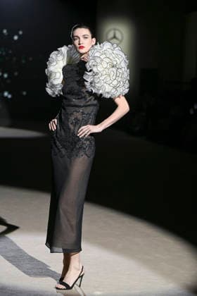 Hannibal Laguna - Mercedes-Benz Fashion Week Madrid in Madrid, Spain - 20 Mar 2026 A model walks the runway wearing a design by Hannibal Laguna during Mercedes-Benz Fashion Week de Madrid in IFEMA. Madrid Spain Copyright: xAtilanoxGarciax xSOPAxImagesx photos09633