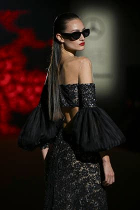 Hannibal Laguna - Mercedes-Benz Fashion Week Madrid in Madrid, Spain - 20 Mar 2026 A model walks the runway wearing a design by Hannibal Laguna during Mercedes-Benz Fashion Week de Madrid in IFEMA. Madrid Spain Copyright: xAtilanoxGarciax xSOPAxImagesx photos09649