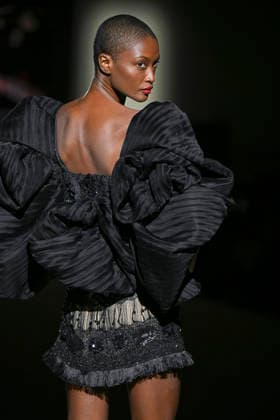 Hannibal Laguna - Mercedes-Benz Fashion Week Madrid in Madrid, Spain - 20 Mar 2026 A model walks the runway wearing a design by Hannibal Laguna during Mercedes-Benz Fashion Week de Madrid in IFEMA. Madrid Spain Copyright: xAtilanoxGarciax xSOPAxImagesx photos09616