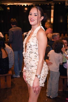 Christin Okpara at the ERIC SINDERMANN IKONE FASHION SHOW at the Hofbräu Wirtshaus in Berlin on 20 03 2026
