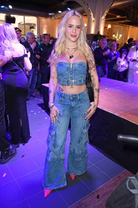 Gina Beckmann at the ERIC SINDERMANN IKONE FASHION SHOW at the Hofbräu Wirtshaus in Berlin on 20 03 2026