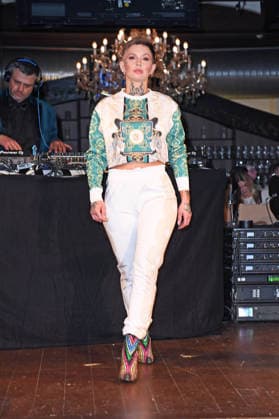 Edith Stehfest at the ERIC SINDERMANN IKONE FASHION SHOW at the Hofbräu Wirtshaus in Berlin on 20 03 2026