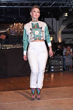 Edith Stehfest at the ERIC SINDERMANN IKONE FASHION SHOW at the Hofbräu Wirtshaus in Berlin on 20 03 2026