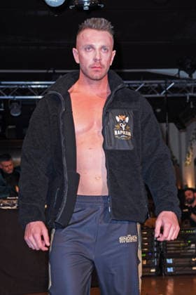 Lukas Reiter friend of Ginger Costello Wollersheim at the ERIC SINDERMANN IKONE FASHION SHOW at Hofbräu Wirtshaus in Berlin on 20 03 2026