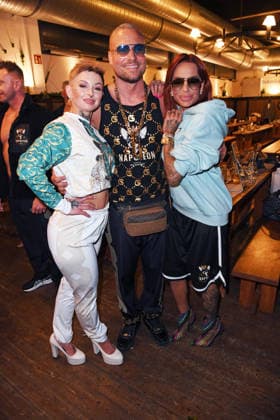 Edith Stehfest, Eric Sindermann, Gina Lisa Lohfink at the ERIC SINDERMANN IKONE FASHION SHOW at the Hofbräu Wirtshaus in Berlin on 20 03 2026