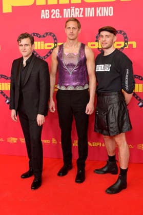 Harry Melling, Alexander Skarsgard and Harry Lighton at the premiere of the movie Pillion at Kino International Berlin, 20 03 2026 Foto:xM.xBehrensx xFuturexImagex pillion_6314