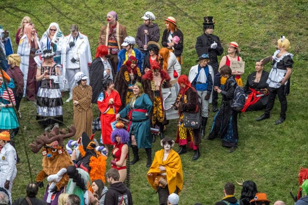 Third day of the Leipzig Book Fair 2026 Crowds, long queues and long waiting times dominated the picture Cosplayers from the Manga Comic Con Leipzig Book Fair 2026 Day 3