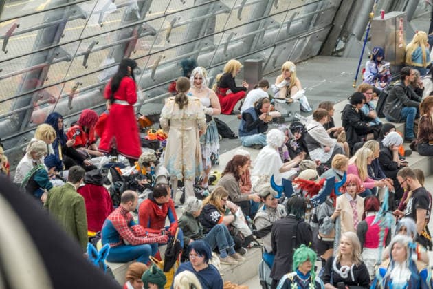 Third day of the Leipzig Book Fair 2026 Crowds, long queues and long waiting times dominated the picture Cosplayers from the Manga Comic Con Leipzig Book Fair 2026 Day 3