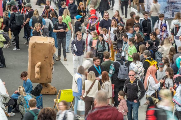 Third day of the Leipzig Book Fair 2026 Crowds, long queues and long waiting times set the scene Bernd das Brot Leipzig Book Fair 2026 Day 3