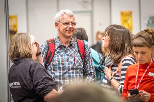 Third day of the Leipzig Book Fair 2026 Crowds, long queues and long waiting times were the order of the day for astrophysicist Heino Falcke and his wife Dagmar at the launch of their childrens book Leipzig Book Fair 2026 Day 3