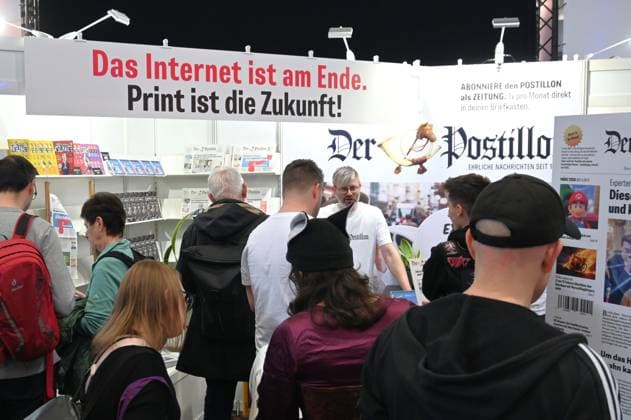 Leipzig Book Fair, Book Fair Leipzig, Saxony from 19 03 to 22 03 2026 Exhibition stand of Der Postillon
