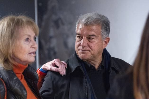 AMSTERDAM - Danny Cruijff and Barcelona President Joan Laporta prior to the world premiere of the four-part documentary Cruijff in the Johan Cruijff ArenA. JEROEN JUMELET ANP netherlands out - belgium out  Copyright: xx x554015579x originalFilename: 554015579.jpg