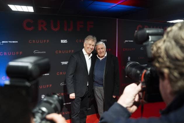 AMSTERDAM - Sjaak Swart and Marcel Boekhoorn prior to the world premiere of the four-part documentary Cruijff in the Johan Cruijff ArenA. JEROEN JUMELET ANP netherlands out - belgium out  Copyright: xx x554015664x originalFilename: 554015664.jpg