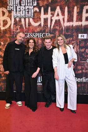 Ulf Leo Sommer, Katarina Witt, Peter Plate and Kim Fisher at the Wir sind am Leben musical premiere at the Theater des Westens on 21 03 2026 in Berlin Wir Sind Am Leben musical premiere in Berlin