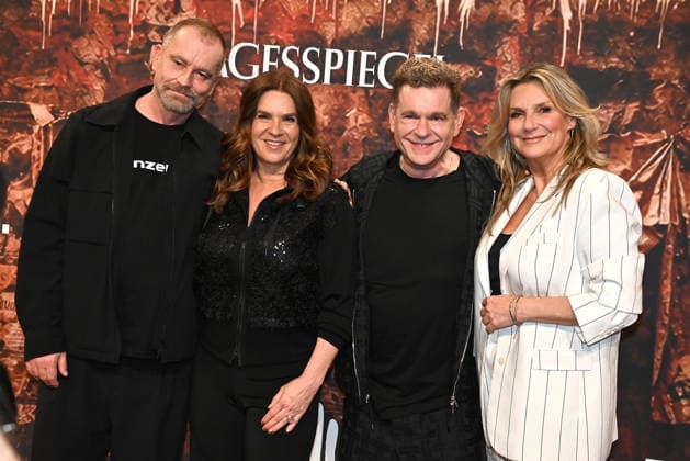 Ulf Leo Sommer, Katarina Witt, Peter Plate and Kim Fisher at the Wir sind am Leben musical premiere at the Theater des Westens on 21 03 2026 in Berlin Wir Sind Am Leben musical premiere in Berlin