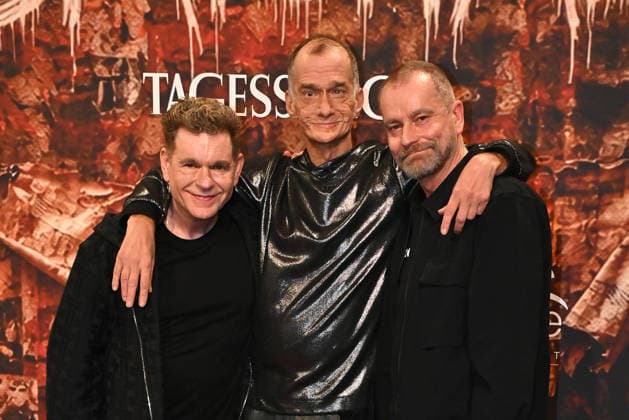 Ulf Leo Sommer, Georg Uecker and Peter Plate at the Wir sind am Leben musical premiere at the Theater des Westens on 21 03 2026 in Berlin Wir Sind Am Leben musical premiere in Berlin