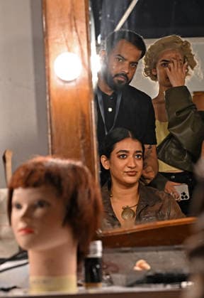 March 21, 2026, Mumbai, Maharashtra, India: A model is seen getting her hair done inside the makeup room at the Lakme Fashion Week (LFW) in Mumbai. Mumbai India - ZUMAs197 20260321_aaa_s197_112 Copyright: xAshishxVaishnavx