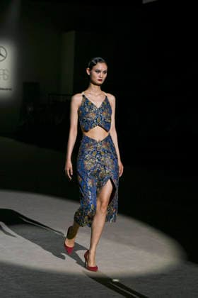 Odette Alvarez - Mercedes-Benz Fashion Week Madrid -21 Mar 2026 A model walks the runway wearing a design by Odette Alvarez during Mercedes-Benz Fashion Week de Madrid in IFEMA. Madrid Spain Copyright: xAtilanoxGarciax xSOPAxImagesx photos09988