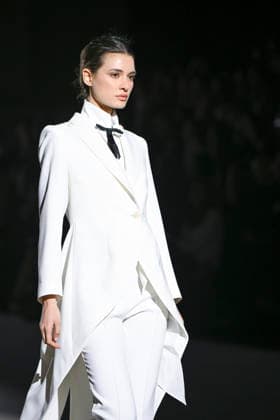 February 28, 2026, Madrid, Spain: A model walks the runway wearing a design by Menchen Tomas during Mercedes-Benz Fashion Week de Madrid in IFEMA. Madrid Spain - ZUMAs197 20260228_aaa_s197_2897 Copyright: xAtilanoxGarciax