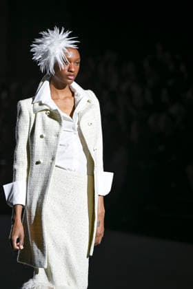 February 28, 2026, Madrid, Spain: A model walks the runway wearing a design by Menchen Tomas during Mercedes-Benz Fashion Week de Madrid in IFEMA. Madrid Spain - ZUMAs197 20260228_aaa_s197_2903 Copyright: xAtilanoxGarciax