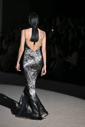 February 28, 2026, Madrid, Spain: A model walks the runway wearing a design by Menchen Tomas during Mercedes-Benz Fashion Week de Madrid in IFEMA. Madrid Spain  - ZUMAs197 20260228_aaa_s197_2912 Copyright: xAtilanoxGarciax