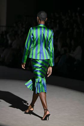 February 28, 2026, Madrid, Spain: A model walks the runway wearing a design by Menchen Tomas during Mercedes-Benz Fashion Week de Madrid in IFEMA. Madrid Spain  - ZUMAs197 20260228_aaa_s197_2913 Copyright: xAtilanoxGarciax