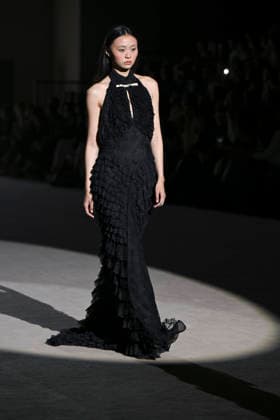 February 28, 2026, Madrid, Spain: A model walks the runway wearing a design by Menchen Tomas during Mercedes-Benz Fashion Week de Madrid in IFEMA. Madrid Spain - ZUMAs197 20260228_aaa_s197_2905 Copyright: xAtilanoxGarciax